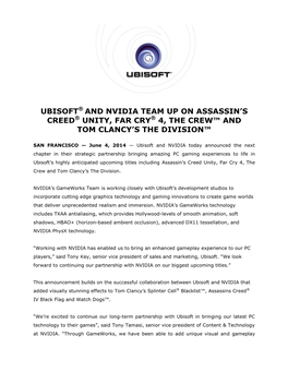 Ubisoft® and Nvidia Team up on Assassin's Creed® Unity