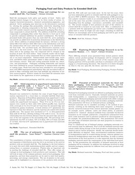 Packaging Food and Dairy Products for Extended Shelf-Life Active Packaging: Films and Coatings for Ex- 426 Shelf Life, ESL Milk and Case-Ready Meat