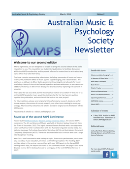 Australian Music & Psychology Society Newsletter