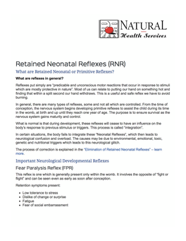 Retained Neonatal Reflexes | the Chiropractic Office of Dr