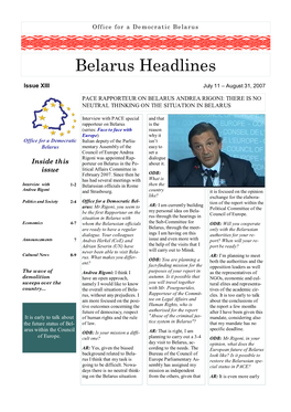 Belarus Headlines XIII .Pub