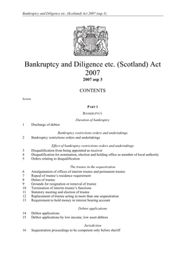 Bankruptcy and Diligence Etc. (Scotland) Act 2007 (Asp 3)