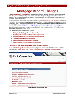 Mortgage Record Changes