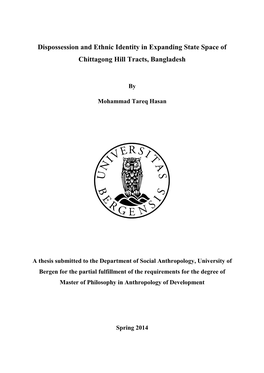 Dispossession and Ethnic Identity in Expanding State Space of Chittagong Hill Tracts, Bangladesh