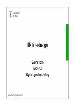 IIR Filterdesign