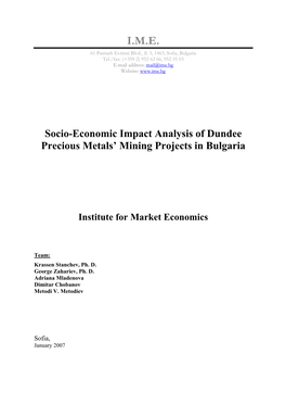 Socio-Economic Impact Analysis of Dundee Precious Metals' Mining