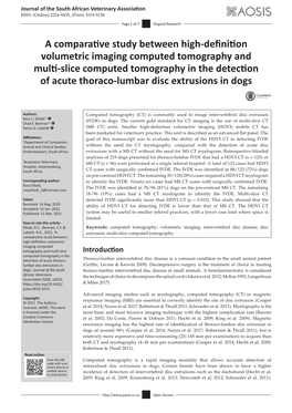 A Comparative Study Between High-Definition Volumetric Imaging Computed Tomography and Multi-Slice Computed Tomography in the De