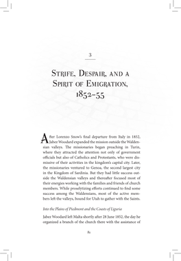 Strife, Despair, and a Spirit of Emigration, 1852–55