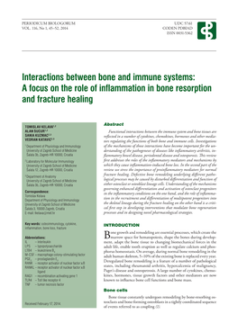 Interactions Between Bone and Immune Systems: a Focus on the Role of Inflammation in Bone Resorption and Fracture Healing