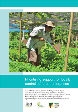 Prioritising Support for Locally Controlled Forest Enterprises