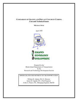 COMPARISON of GRANITE and PRECAST CONCRETE CURBING Cost and Technical Issues