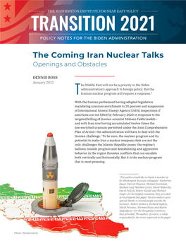 The Coming Iran Nuclear Talks Openings and Obstacles