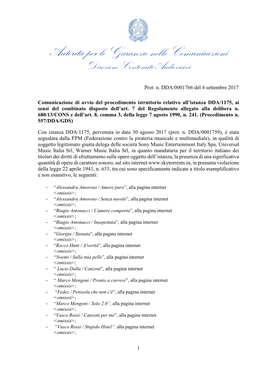 Autorità Per Le Garanzie Nelle Comunicazioni Direzione Contenuti Audiovisivi