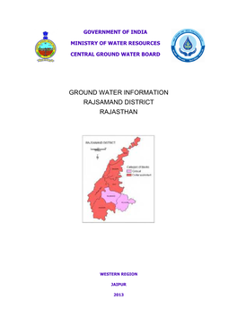 Ground Water Information Rajsamand District Rajasthan