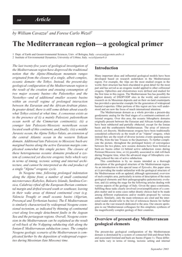 The Mediterranean Region—A Geological Primer