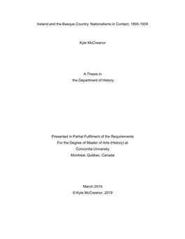 Ireland and the Basque Country: Nationalisms in Contact, 1895-1939