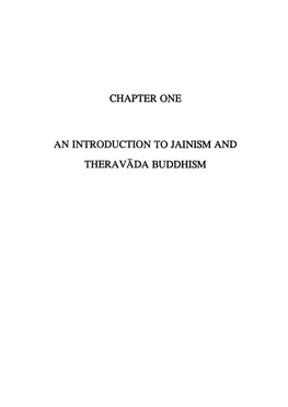 Chapter One an Introduction to Jainism and Theravada