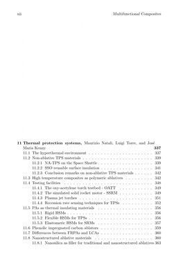 Xii Multifunctional Composites 11 Thermal Protection Systems