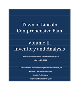 Town of Lincoln Comprehensive Plan Volume II. Inventory and Analysis