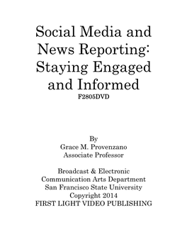 Social Media and News Reporting: Staying Engaged and Informed F2805DVD