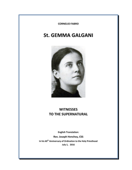 St. Gemma Galgani, Witness to the Supernatural