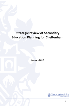 Strategic Review of Secondary Education Planning for Cheltenham
