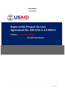 Eu Leio Agreement No. AID-656-A-14-00011