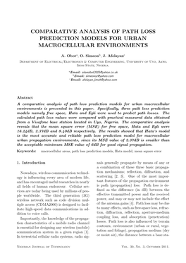 Comparative Analysis of Path Loss Prediction Models for Urban Macrocellular Environments