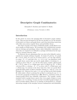 Descriptive Graph Combinatorics