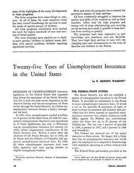 Twenty-Five Years of Unemployment Insurance in the United States