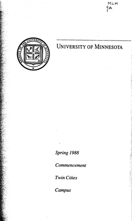 Spring 1988 Commencement Twin Cities Campus