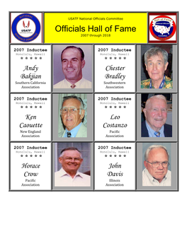 Officials Hall of Fame 2007 Through 2018