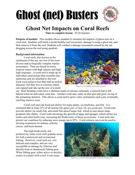 Ghost Net Impacts on Coral Reefs Time to Complete Lesson: 20-30 Minutes