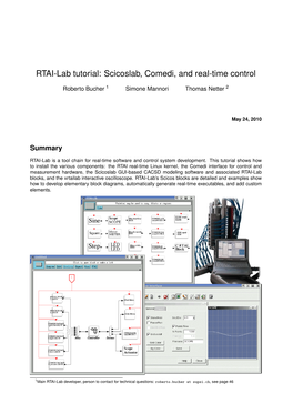 RTAI-Lab Tutorial: Scicoslab, Comedi, and Real-Time Control