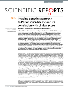Imaging Genetics Approach to Parkinson's Disease and Its