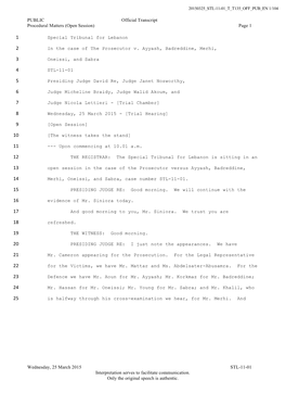 Public Transcript of the Hearing Held On