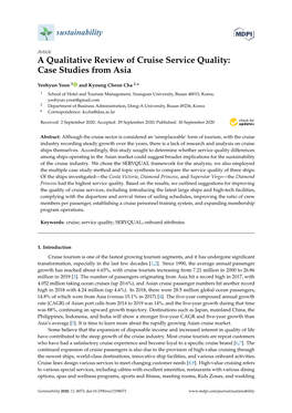 A Qualitative Review of Cruise Service Quality: Case Studies from Asia