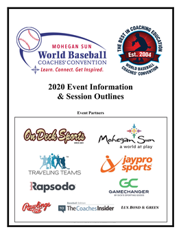 2020 Event Information & Session Outlines