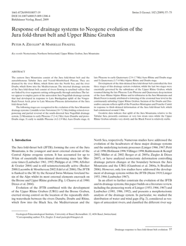 Response of Drainage Systems to Neogene Evolution of the Jura Fold-Thrust Belt and Upper Rhine Graben