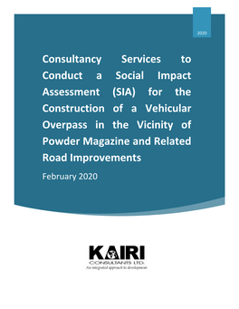 Consultancy Services to Conduct a Social Impact Assessment (SIA)