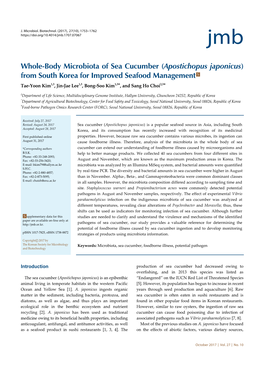 Whole-Body Microbiota of Sea Cucumber