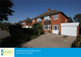 29 Merevale Road, Solihull, B92 8La Asking Price of £359,950