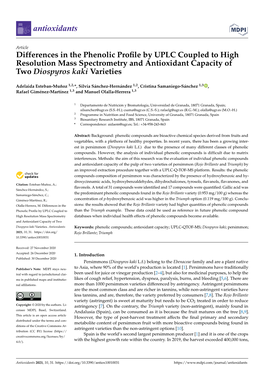 Differences in the Phenolic Profile by UPLC Coupled to High Resolution