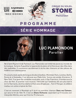 PROGRAMME LUC PLAMONDON Parolier