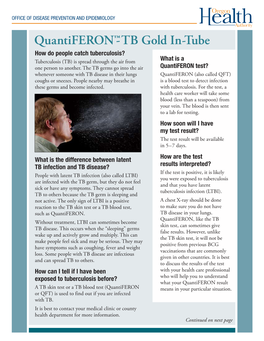 Quantiferon-TB Gold In-Tube Blood Test, Tuberculosis