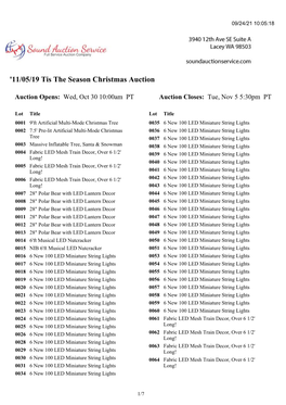 '11/05/19 Tis the Season Christmas Auction