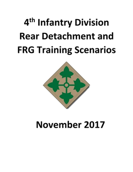 4Th Infantry Division Rear Detachment and FRG Training Scenarios