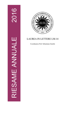 Relazione Riesame 2016 LM-14