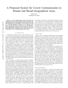 A Proposed System for Covert Communication to Distant And