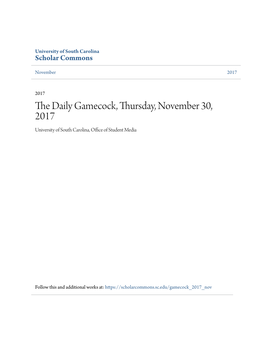 The Daily Gamecock, Thursday, November 30, 2017